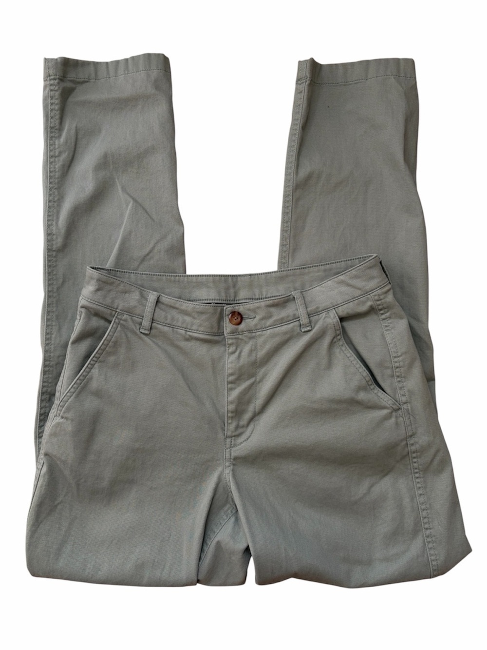 L.L.Bean Khaki Sage Green Cotton Chino Pants Straight Leg Casual Classic Minimal